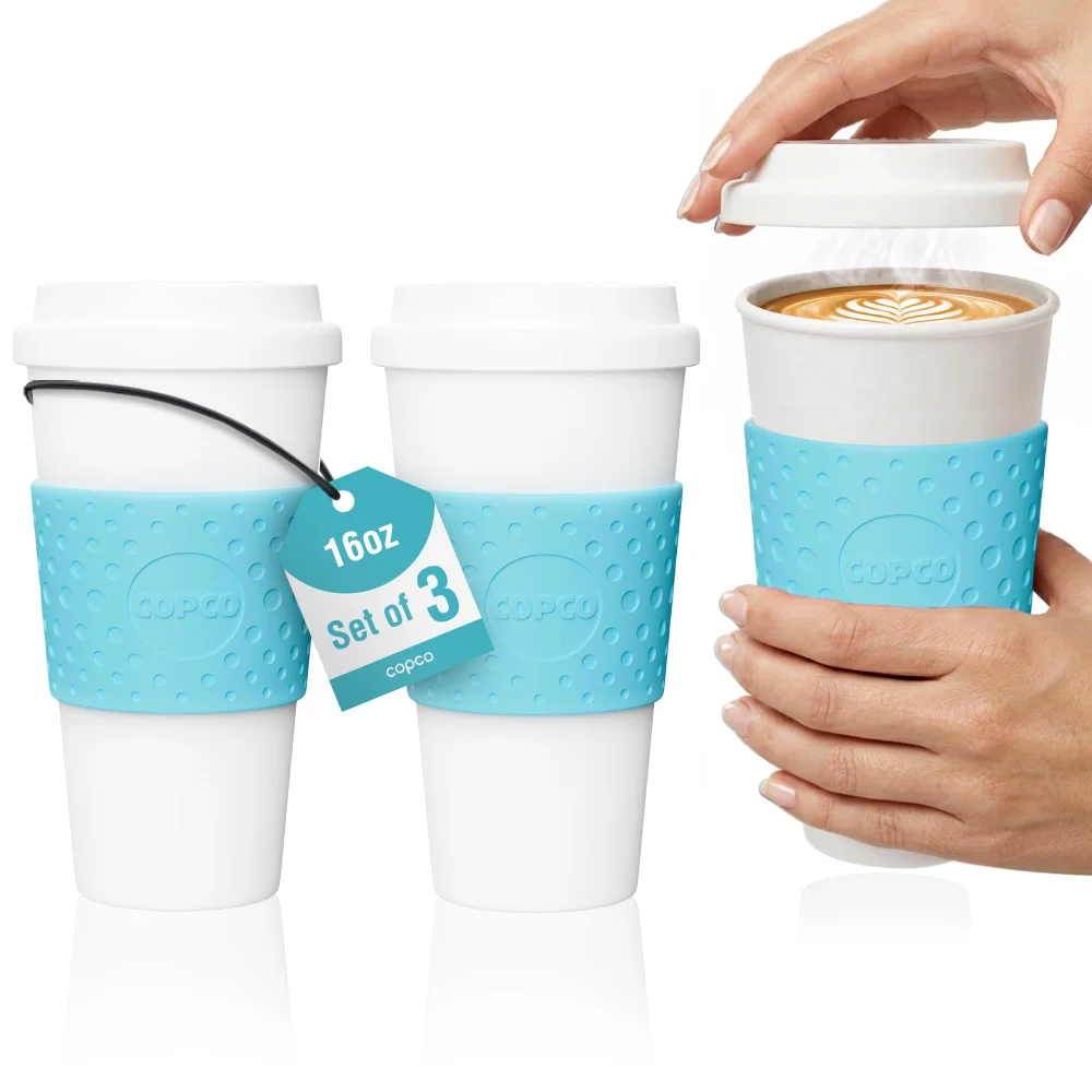 Copco Acadia Travel Mug, 16 oz, set of 3, Azure Blue