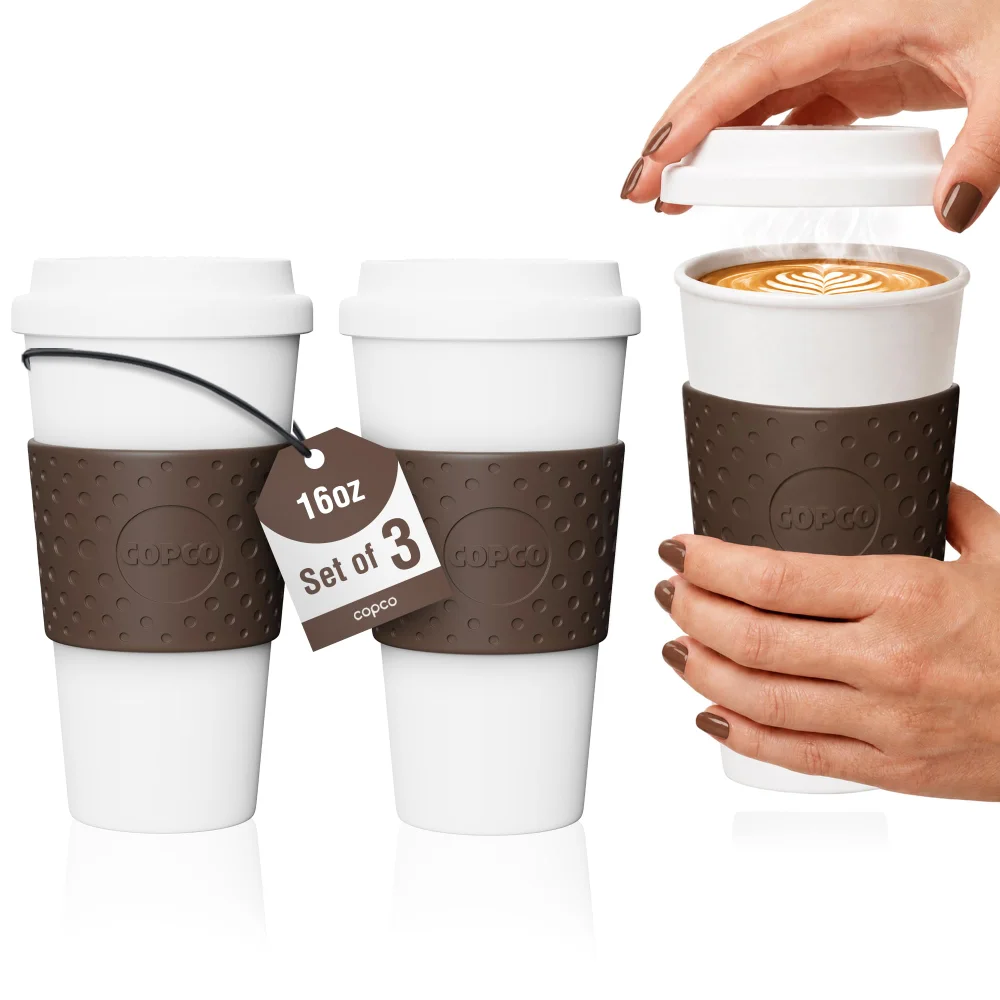 Copco Acadia Travel Mug, 16 oz, set of 3, Brown