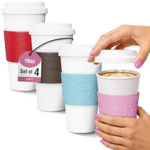 Copco Acadia Travel Mug, 16 oz, set of 4, Red
