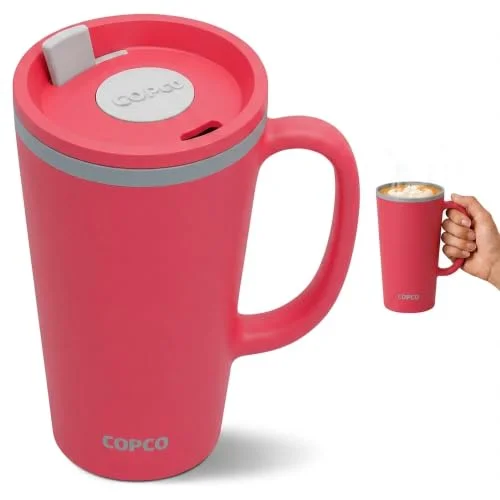 Copco Cone Desk Mug, 16 oz, Coral Red