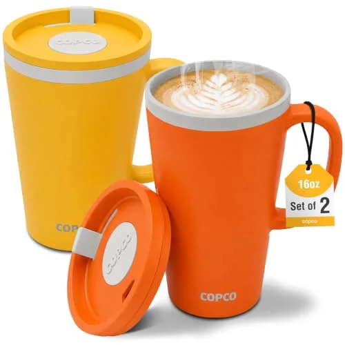 Copco Cone Desk Mug, 16 oz, set of 2, Mustard