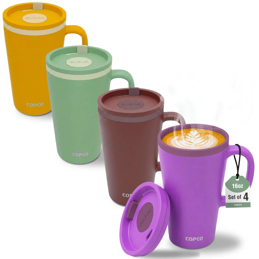 Copco Cone Desk Mug, 16 oz, set of 4, Mustard