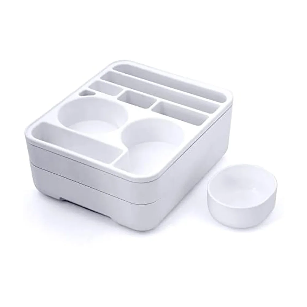 Copco Home Office Caddy Lazy Susan Organizer, 10 x 8.5 x 4.5 in, White