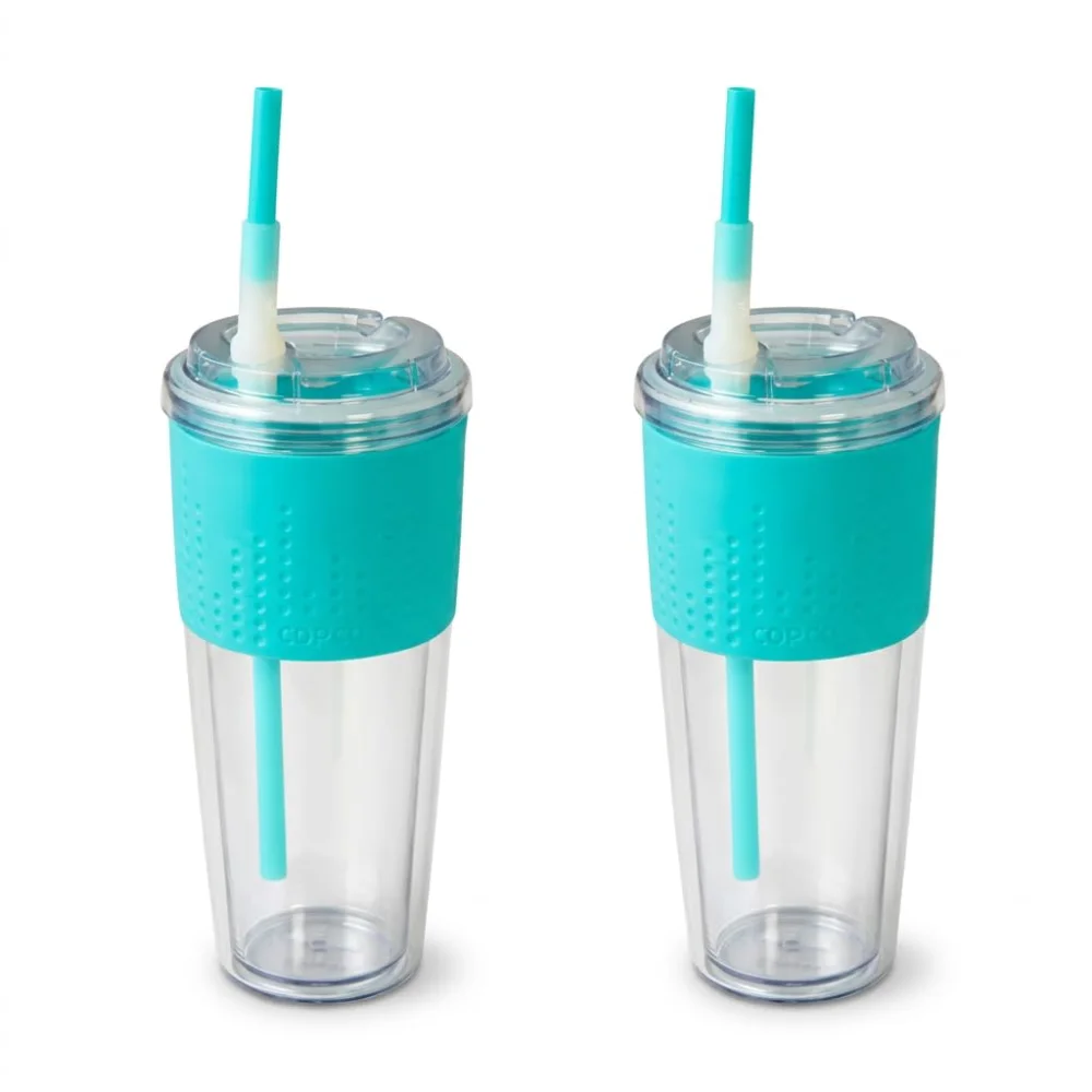 Copco Lock-n-Roll Double Wall Teal, 20 oz, set of 2