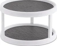 Non-Skid 2-Tier Turntable, 12 in, White