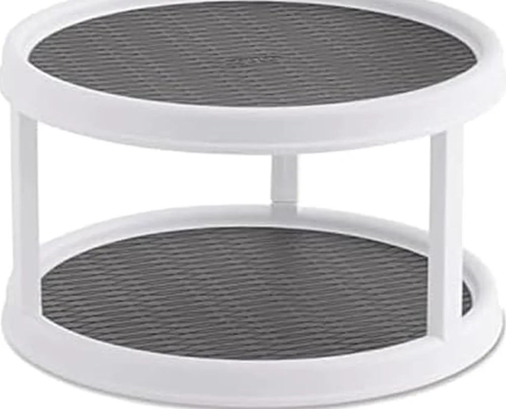 Copco Non-Skid 2-Tier Turntable, 12 in, White